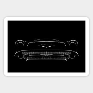 1957 Chevy Bel Air - front stencil, white Magnet